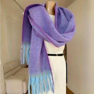SALE polyester cashmere blend Lavender Blues Blanket scarf